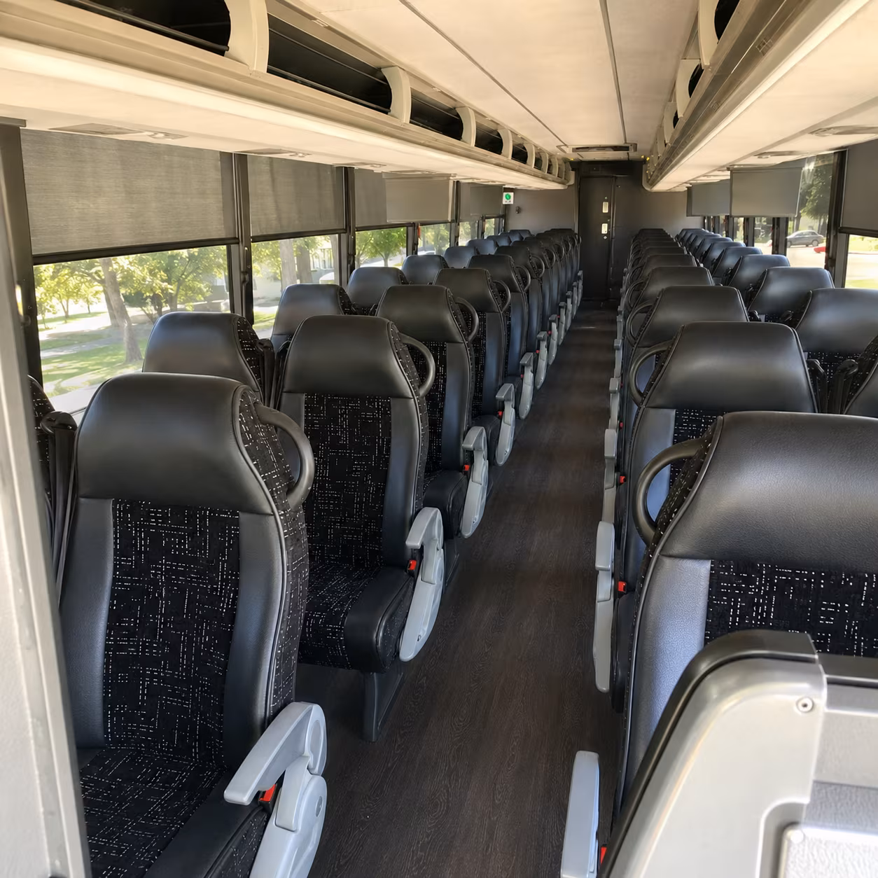 56 passenger charter bus inside