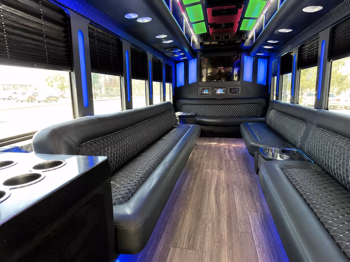 baton rouge 15 passenger party bus inside