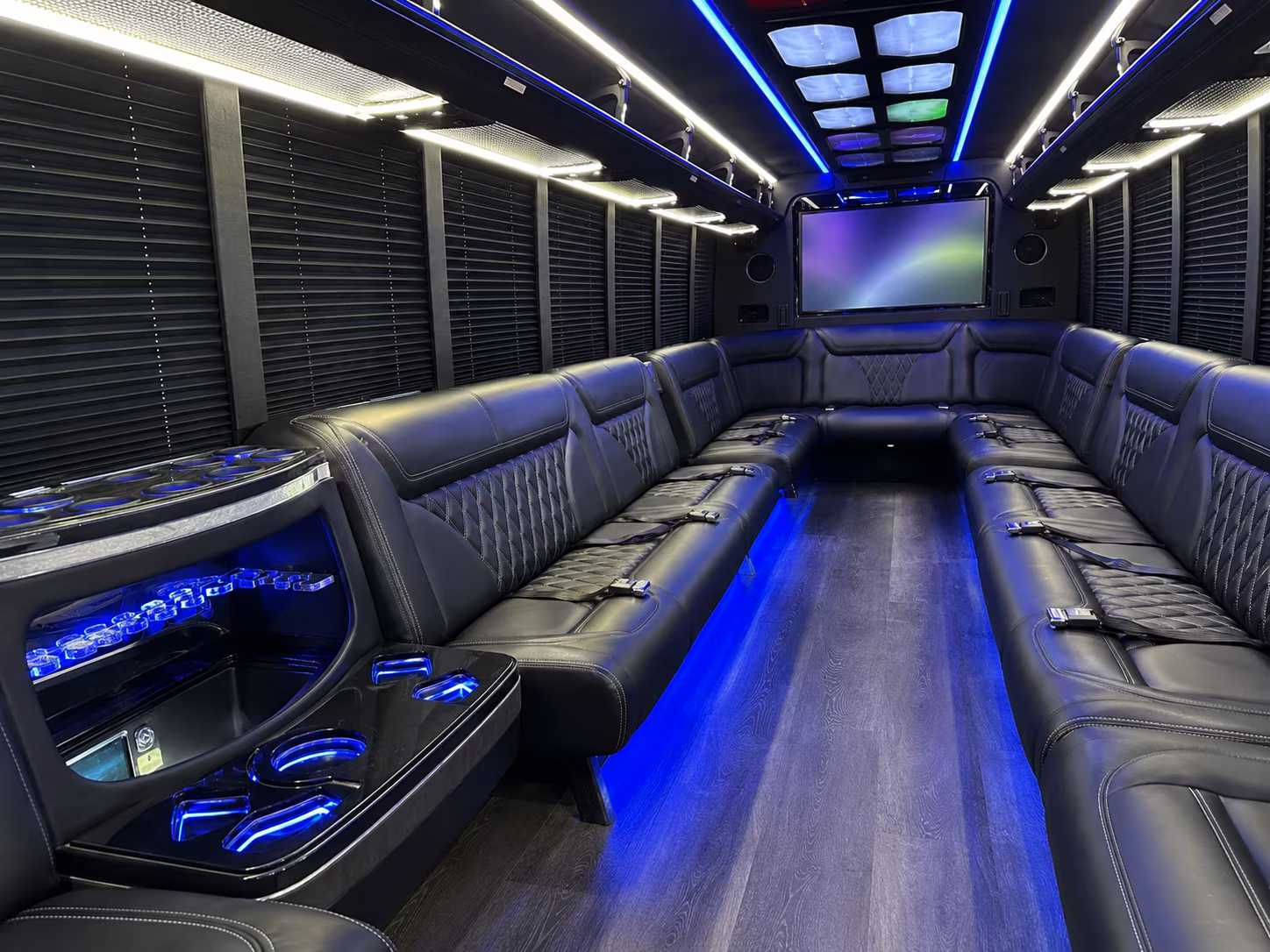 baton rouge 20 passenger party bus inside
