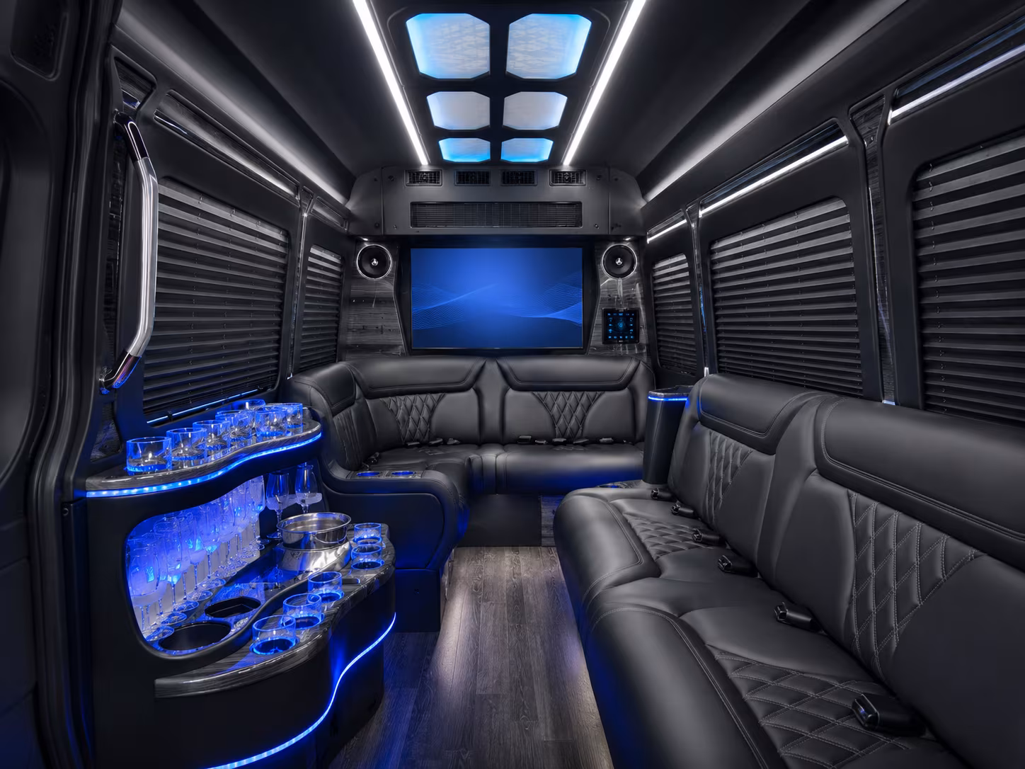 baton rouge 40 passenger party bus inside