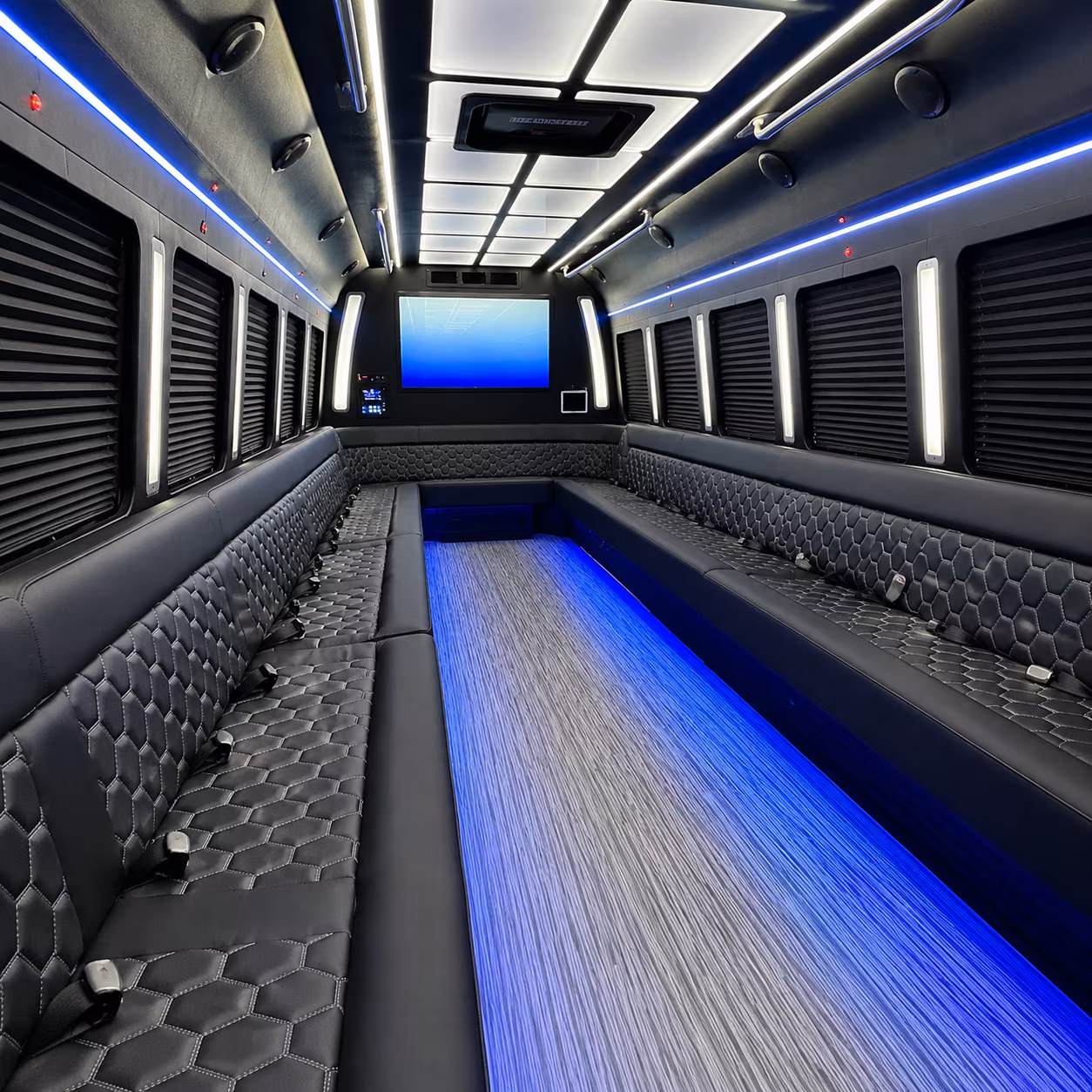 baton rouge 50 passenger party bus inside