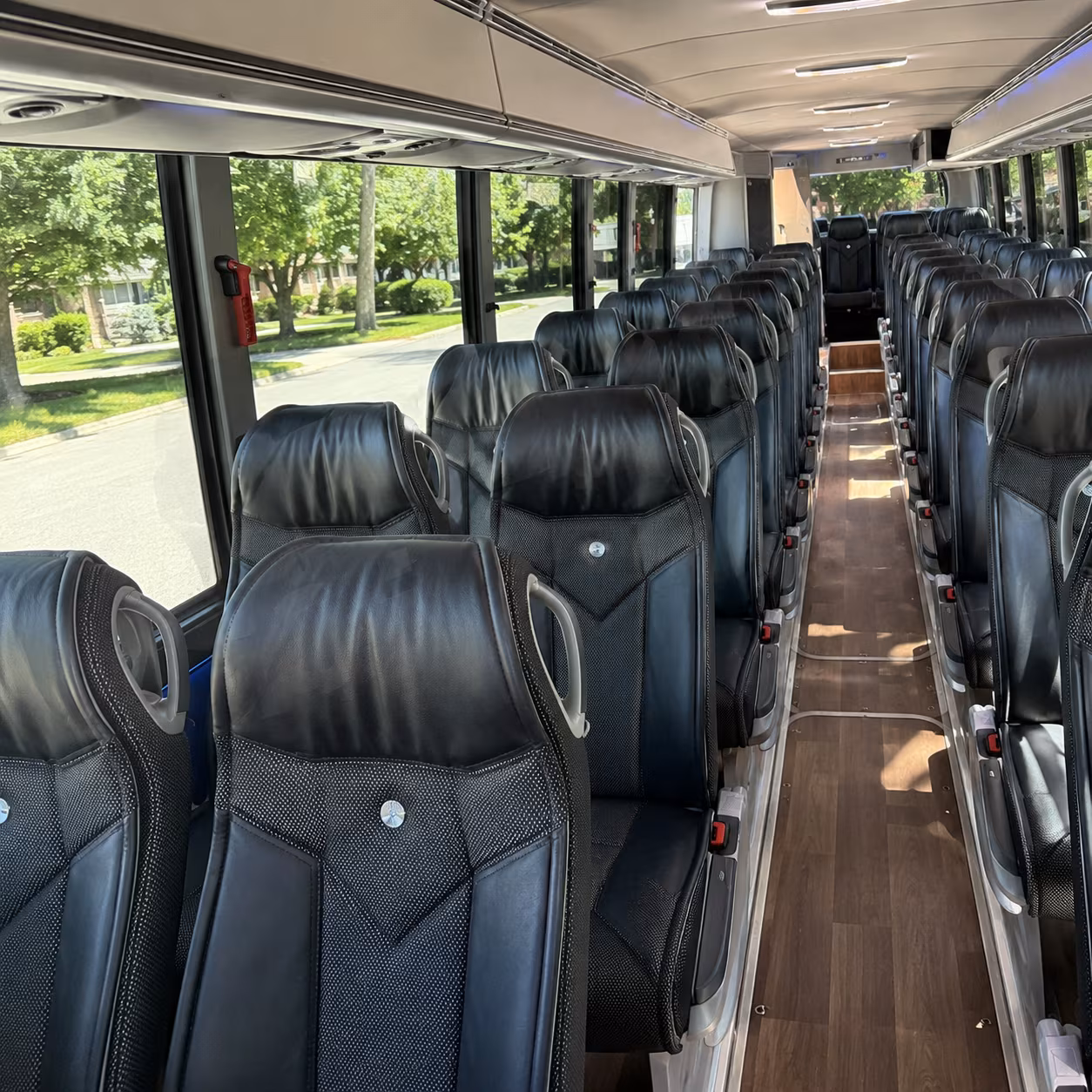 baton rouge 56 passenger charter bus interior